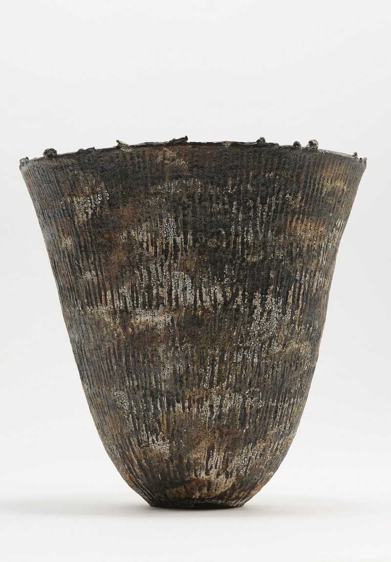 Lise Herud Braten Tall Stormy Slate Open Vessel in Dark Grey	