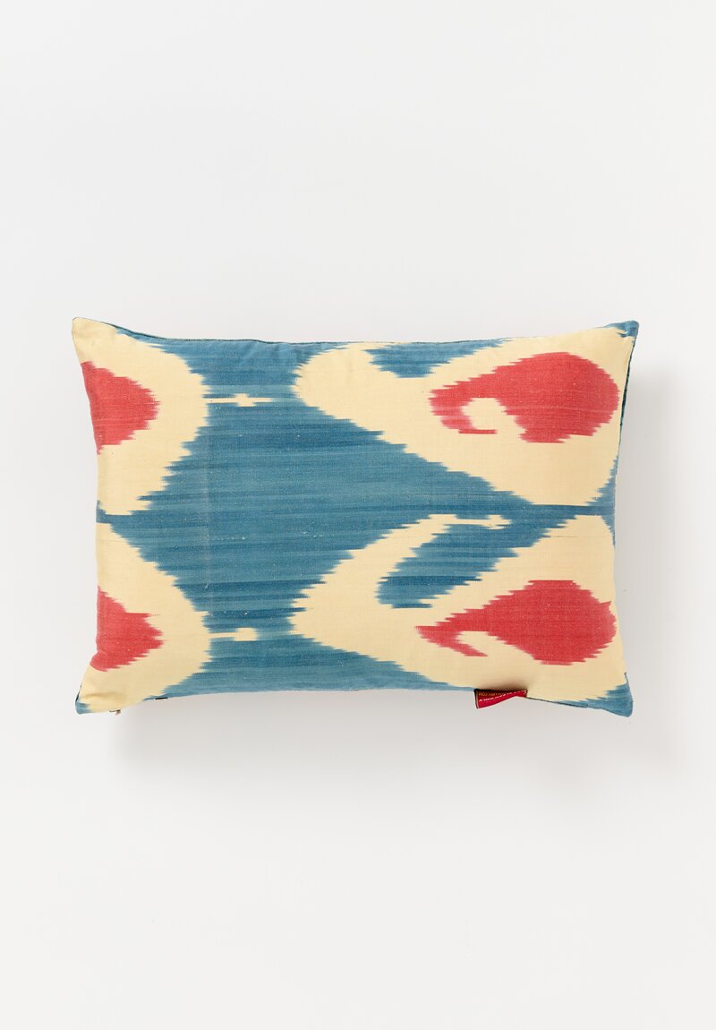 Mehmet Cetinkaya Velvet Pillow in Blue, Red & Natural	