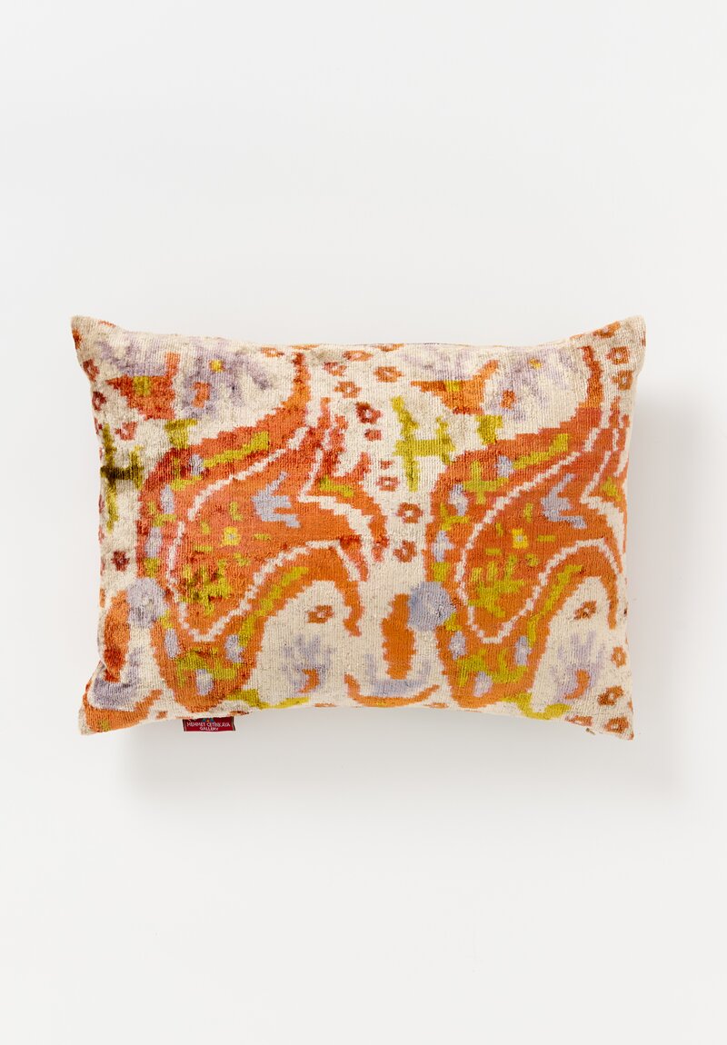 Mehmet Cetinkaya Velvet Pillow in Natural & Orange	