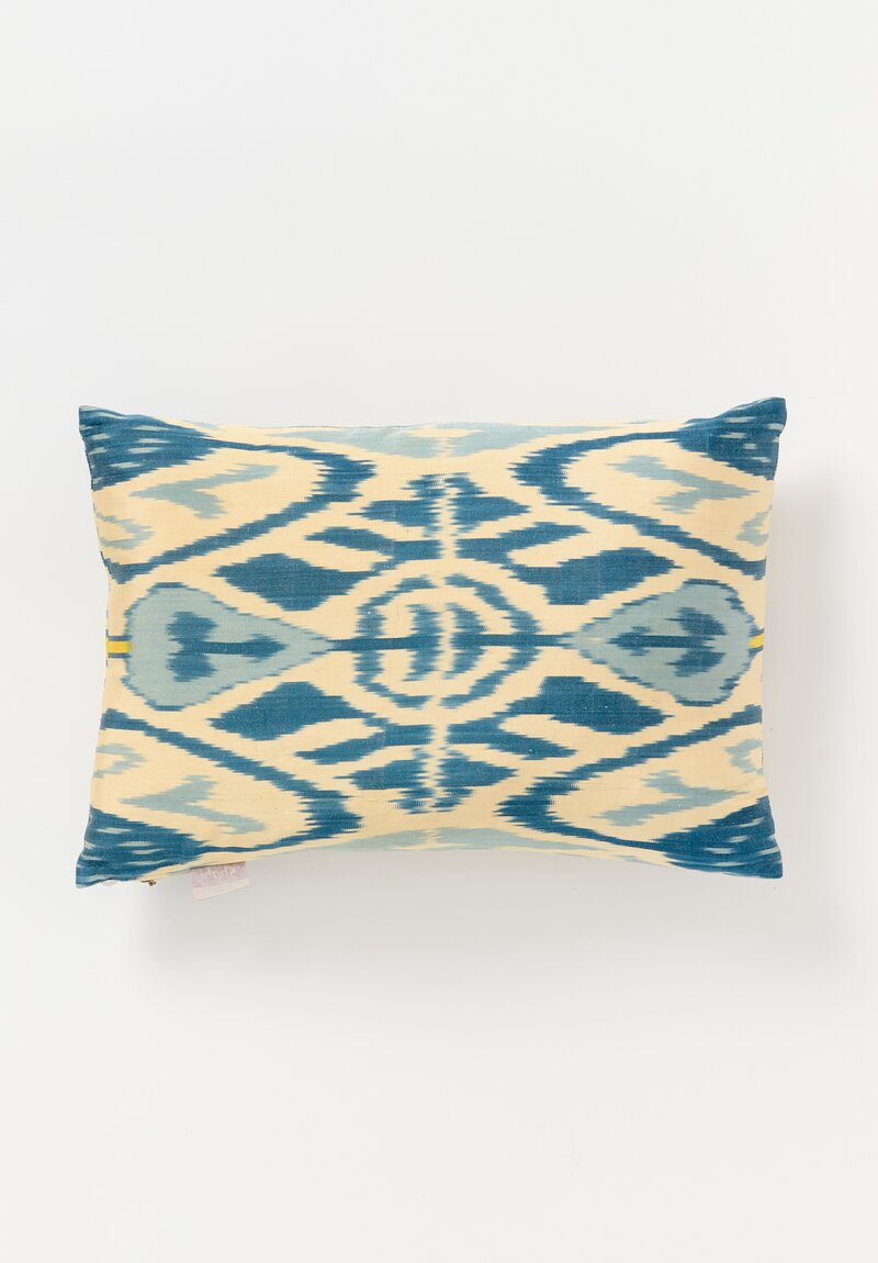 Mehmet Cetinkaya Ikat Pillow in Yellow, Blue & Natural	