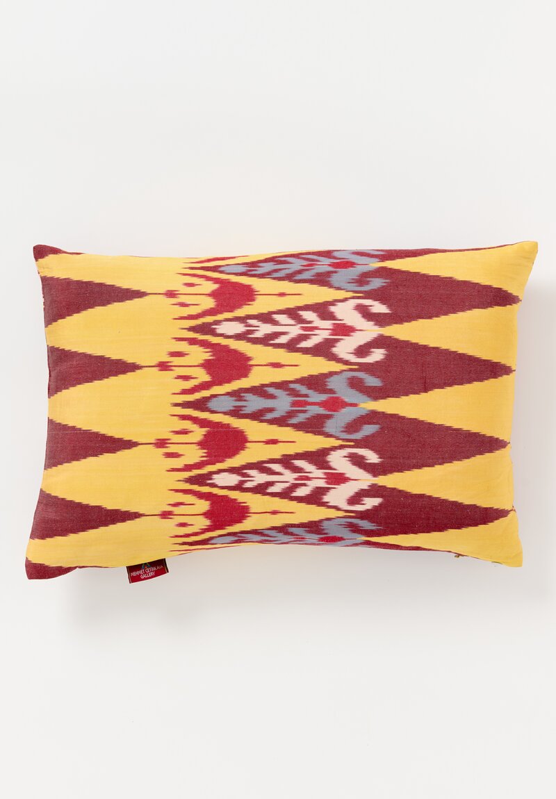 Mehmet Cetinkaya Ikat Pillow in Yellow, Purple & Red	