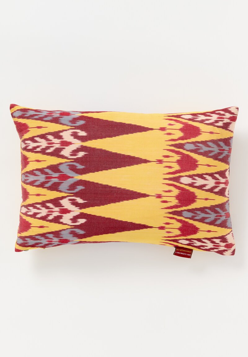 Mehmet Cetinkaya Ikat Pillow in Yellow, Purple & Red	