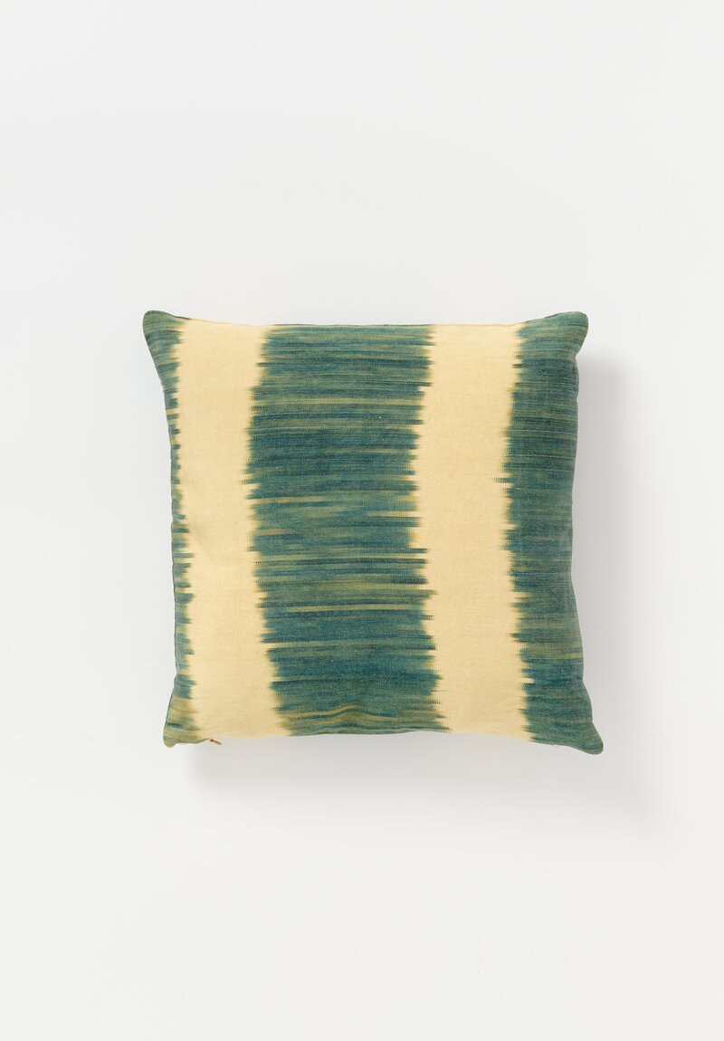 Mehmet Cetinkaya Small Ikat Pillow in Green & Natural	