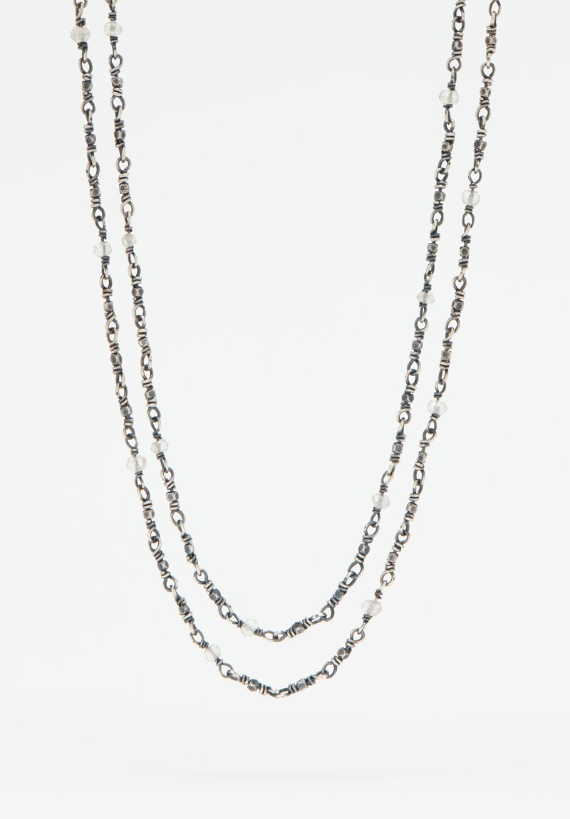 Miranda Hicks White Sapphire on Tiny Flapper Necklace	