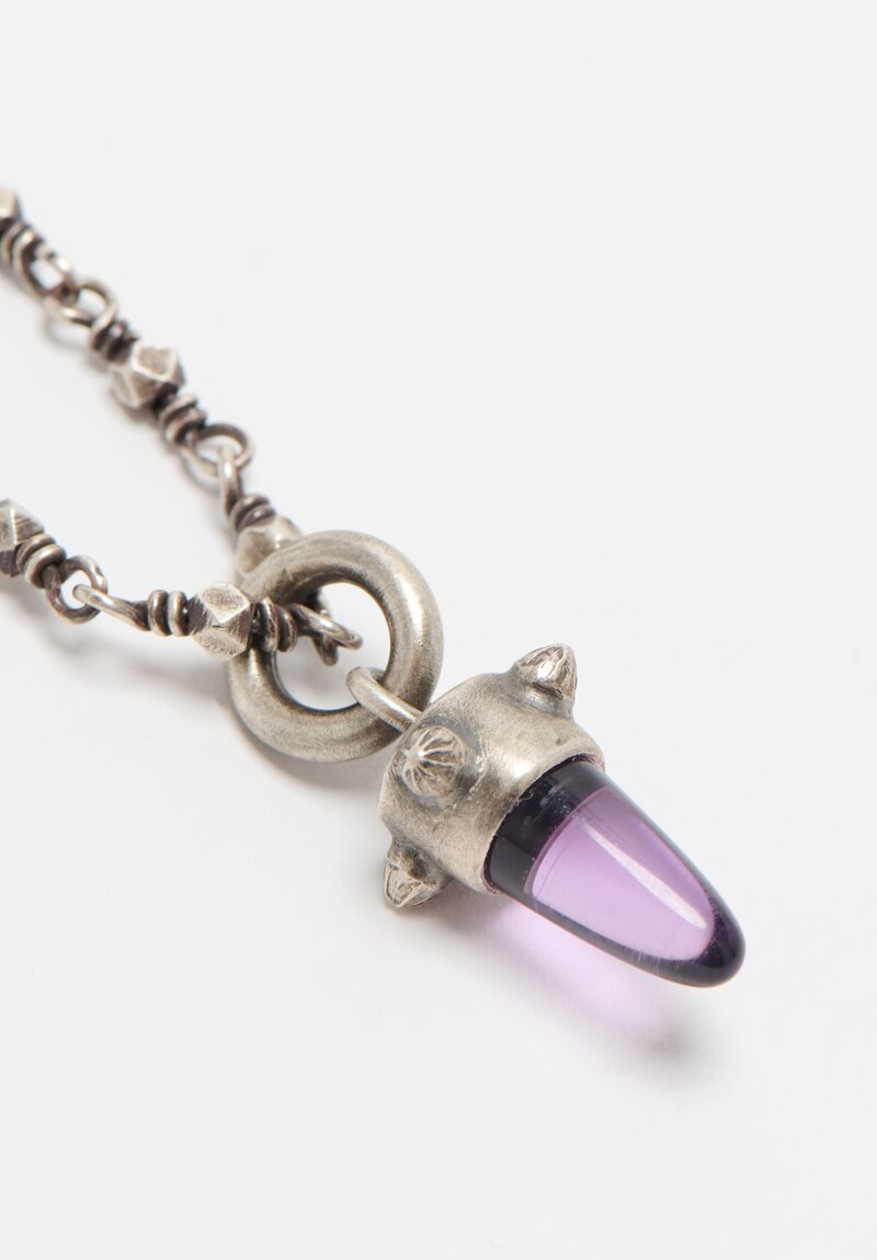 Miranda Hicks Amethyst Bullet Pendant on Rocker Necklace	