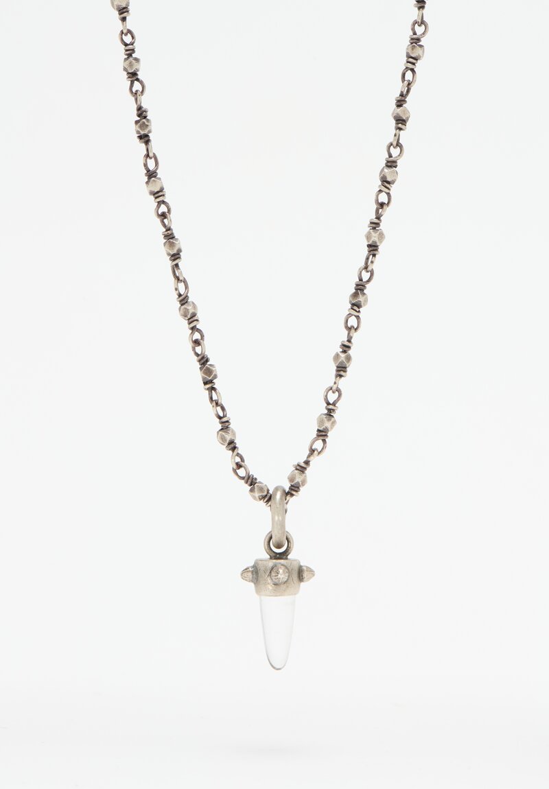 Miranda Hicks Rock Crystal Bullet Pendant on Rocker Necklace	