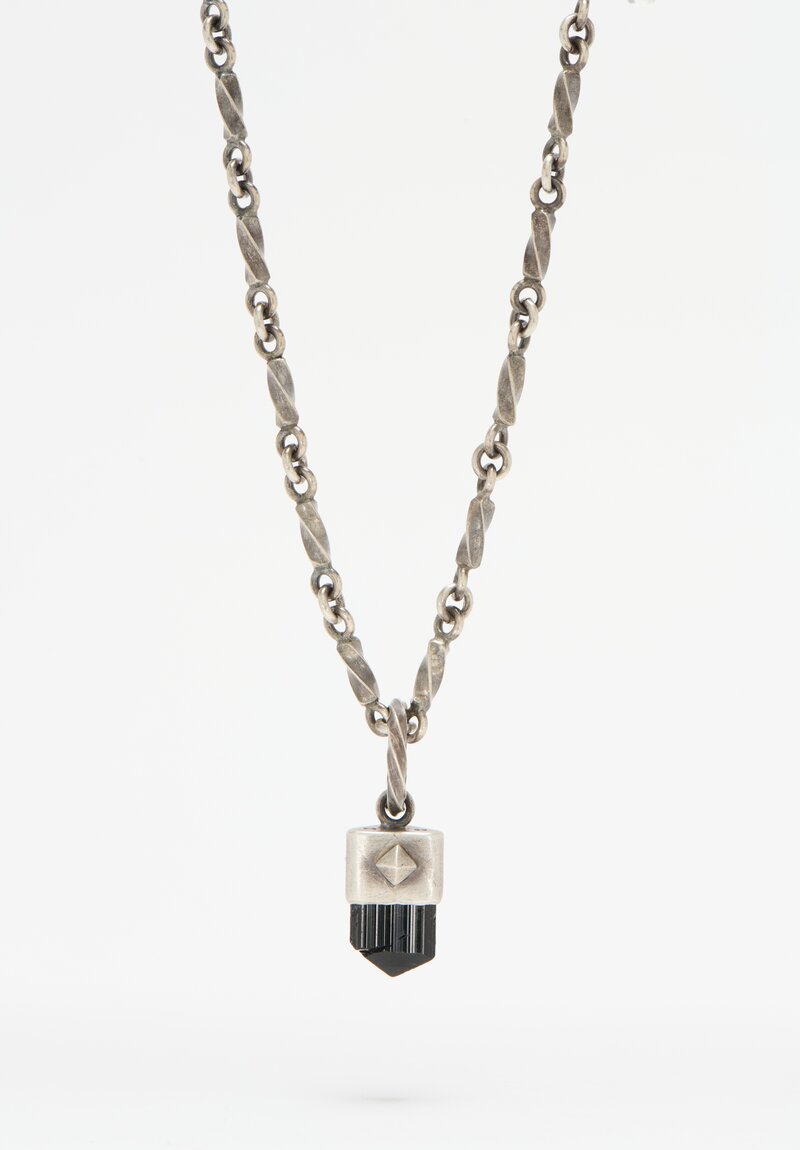 Miranda Hicks Black Tourmaline Pendant on Twisted Segment Necklace	