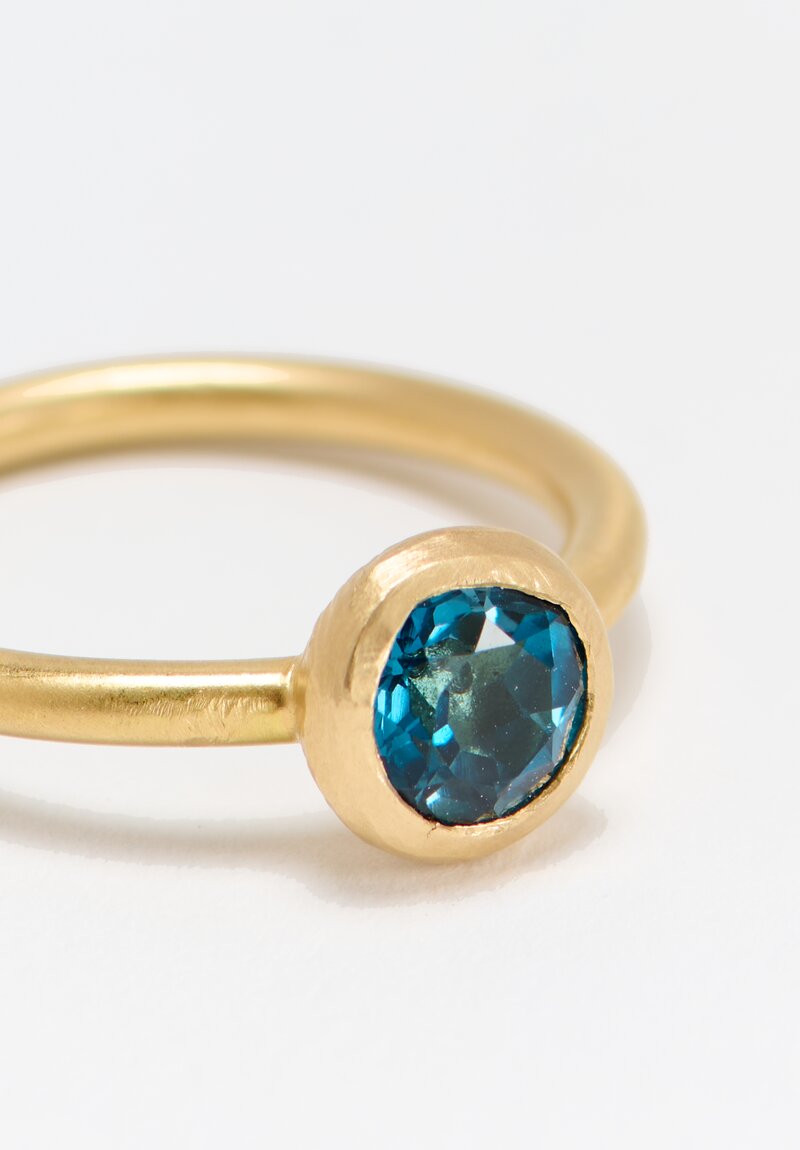 Greig Porter 18K London Blue Topaz Ring Size 7