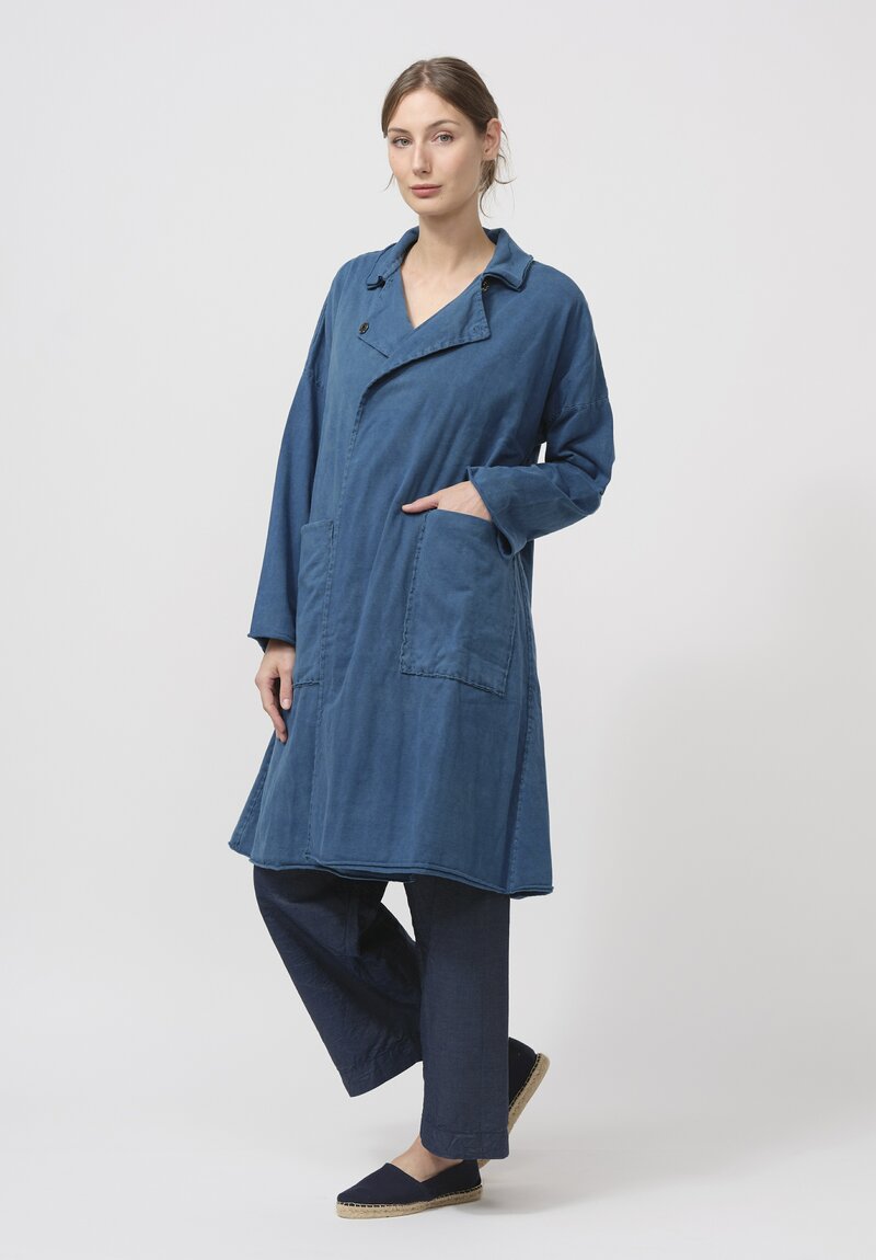 Alabama Chanin Organic Cotton Bold Coat in Indigo Blue	