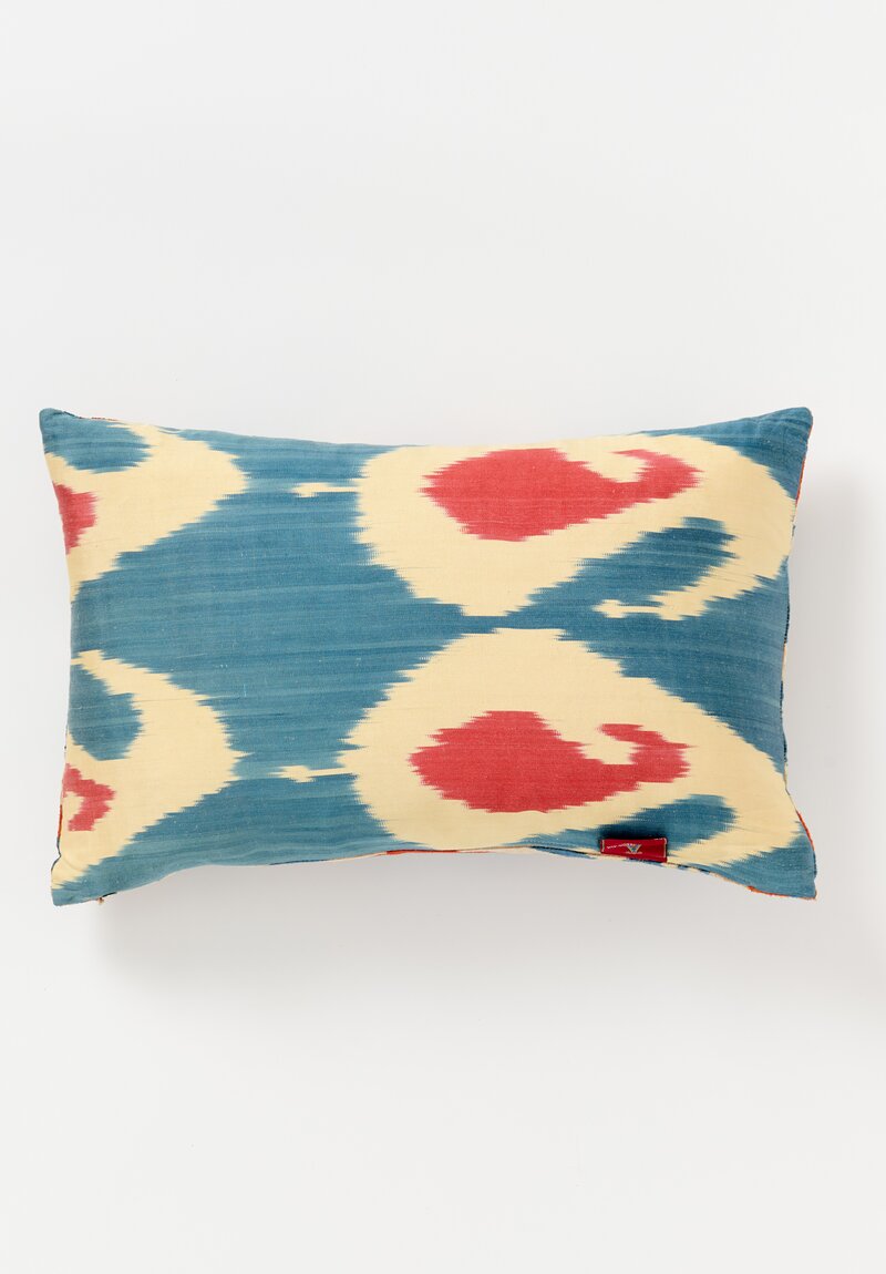 Mehmet Cetinkaya Velvet Pillow in Blue, Red & Natural	