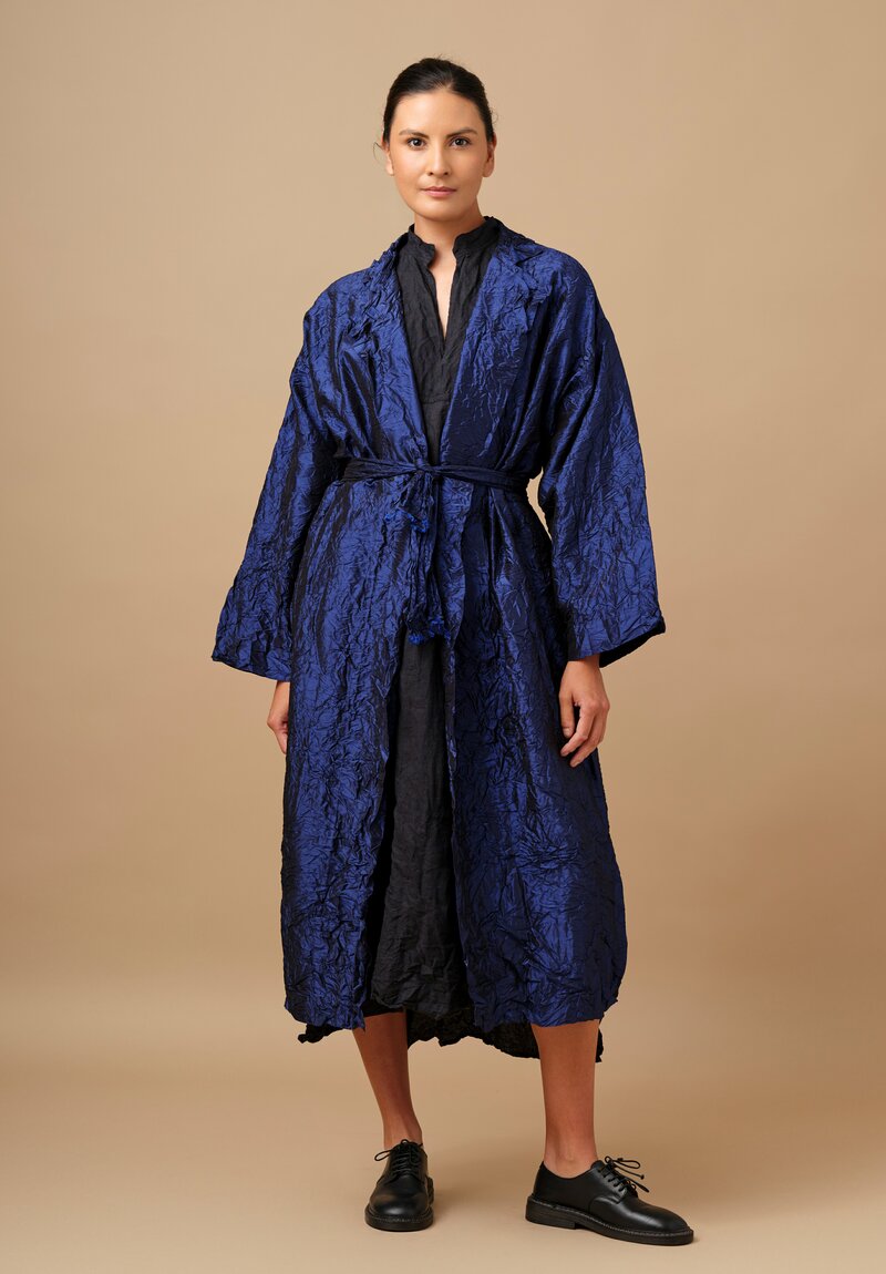 Daniela Gregis Washed Silk Randa Lungo Coat in China Blue	