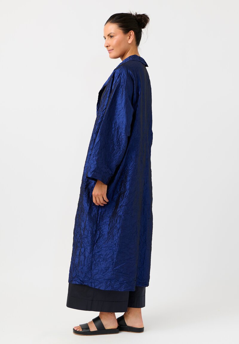 Daniela Gregis Washed Silk Randa Lungo Coat in China Blue	