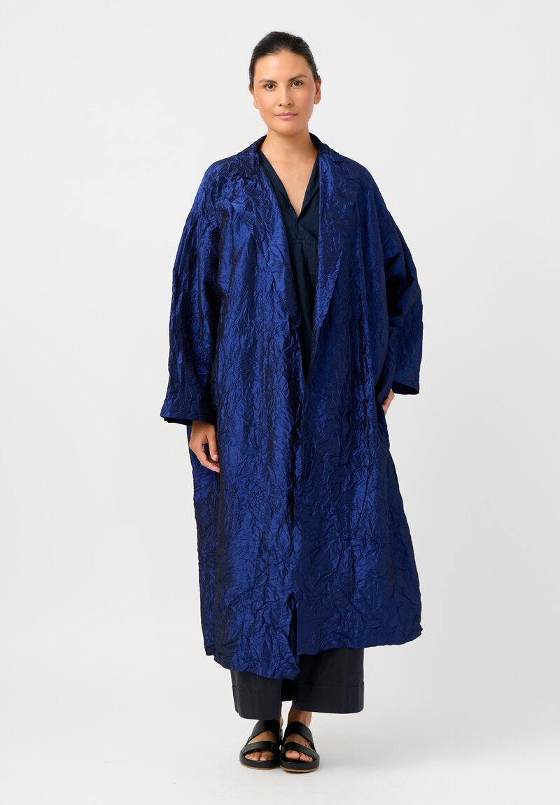 Daniela Gregis Washed Silk Randa Lungo Coat in China Blue	