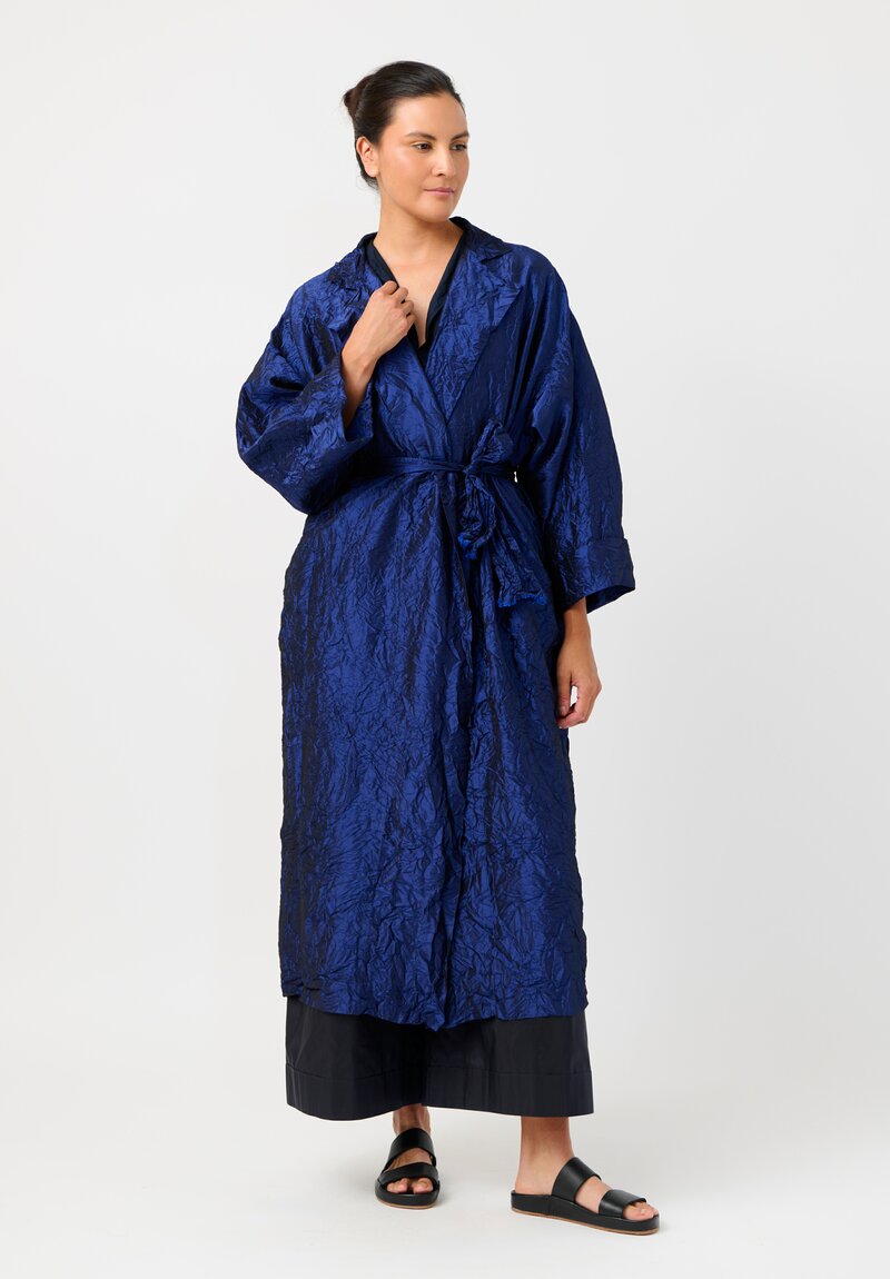 Daniela Gregis Washed Silk Randa Lungo Coat in China Blue	