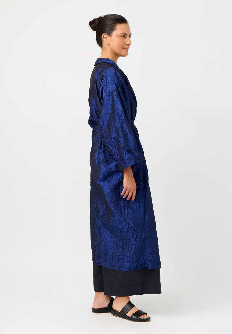 Daniela Gregis Washed Silk Randa Lungo Coat in China Blue	