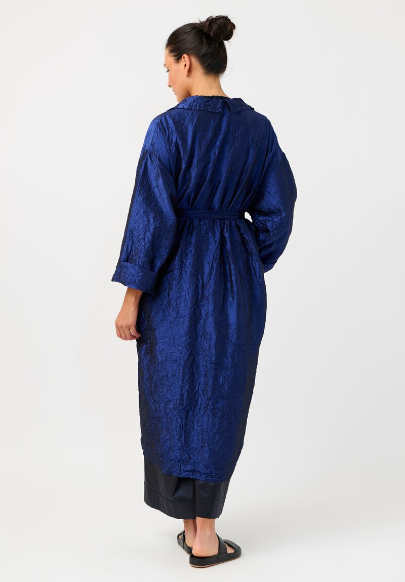 Daniela Gregis Washed Silk Randa Lungo Coat in China Blue	