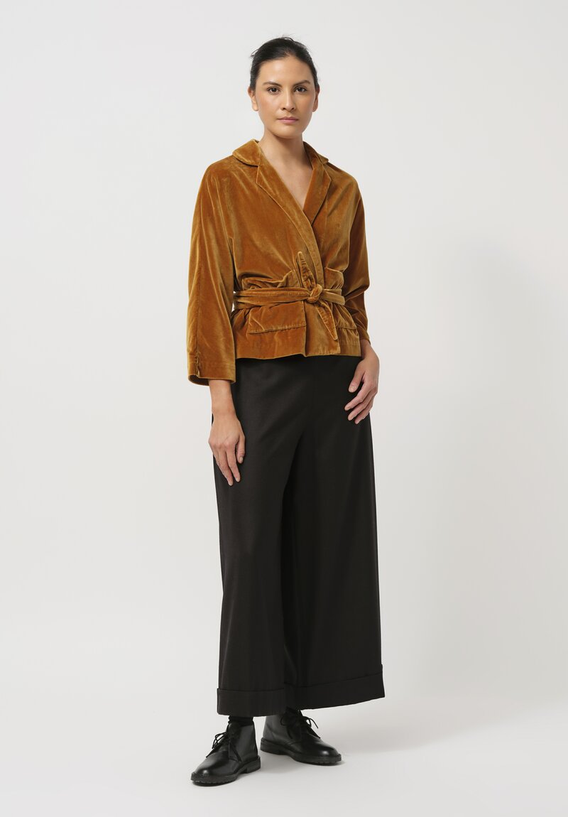 Daniela Gregis Washed Cotton Velvet Peonia Jacket in Cannella Brown	