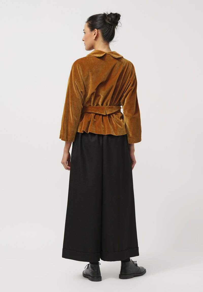 Daniela Gregis Washed Cotton Velvet Peonia Jacket in Cannella Brown	