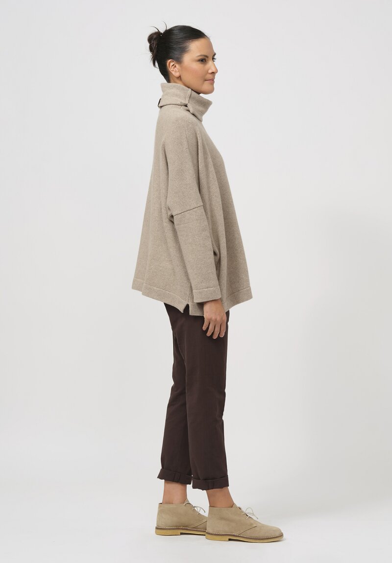 Daniela Gregis Cashmere Gianna Turtleneck Sweater in Soft Natural	