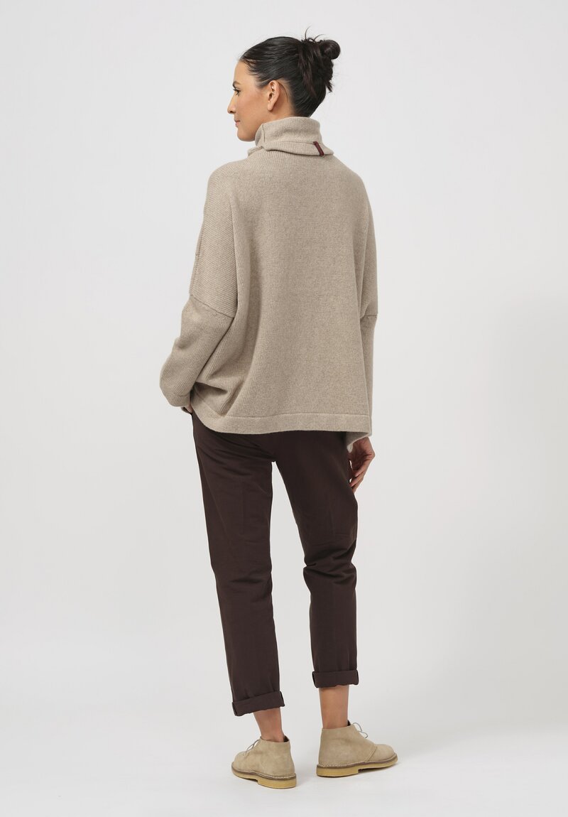 Daniela Gregis Cashmere Gianna Turtleneck Sweater in Soft Natural	