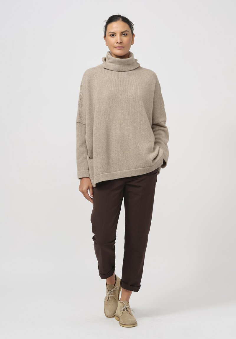 Daniela Gregis Cashmere Gianna Turtleneck Sweater in Soft Natural	