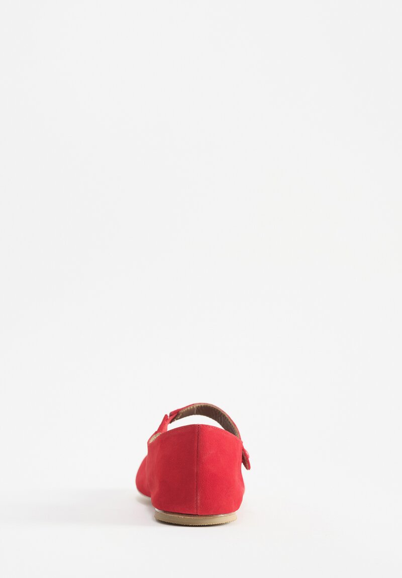 Daniela Gregis Suede Papavero Ballerina Flats in Rosso Red	