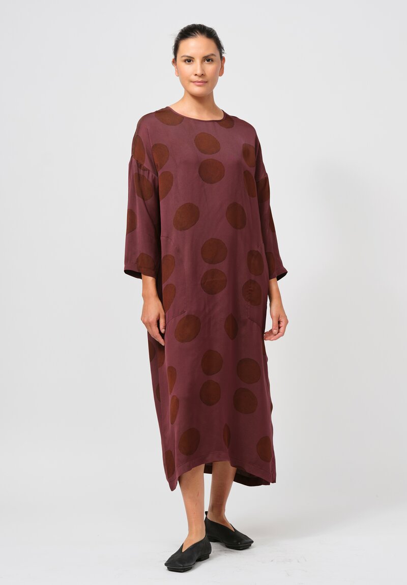 Uma Wang Arancino Alvy Dress in Rose Brown Dots	