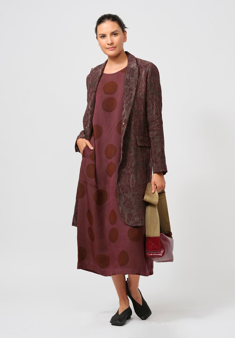 Uma Wang Arancino Alvy Dress in Rose Brown Dots	