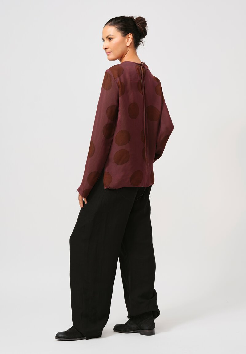 Uma Wang Arancino Talley Top in Rose Brown Dots	