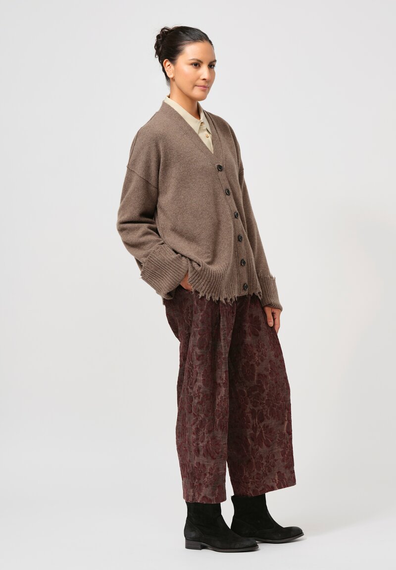 Uma Wang Cashmere Over Cardigan in Coffee Brown	