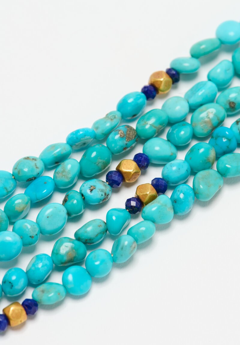 Greig Porter 18K, Sleeping Beauty Turquoise & Lapis Lazuli 5-Strand Necklace	