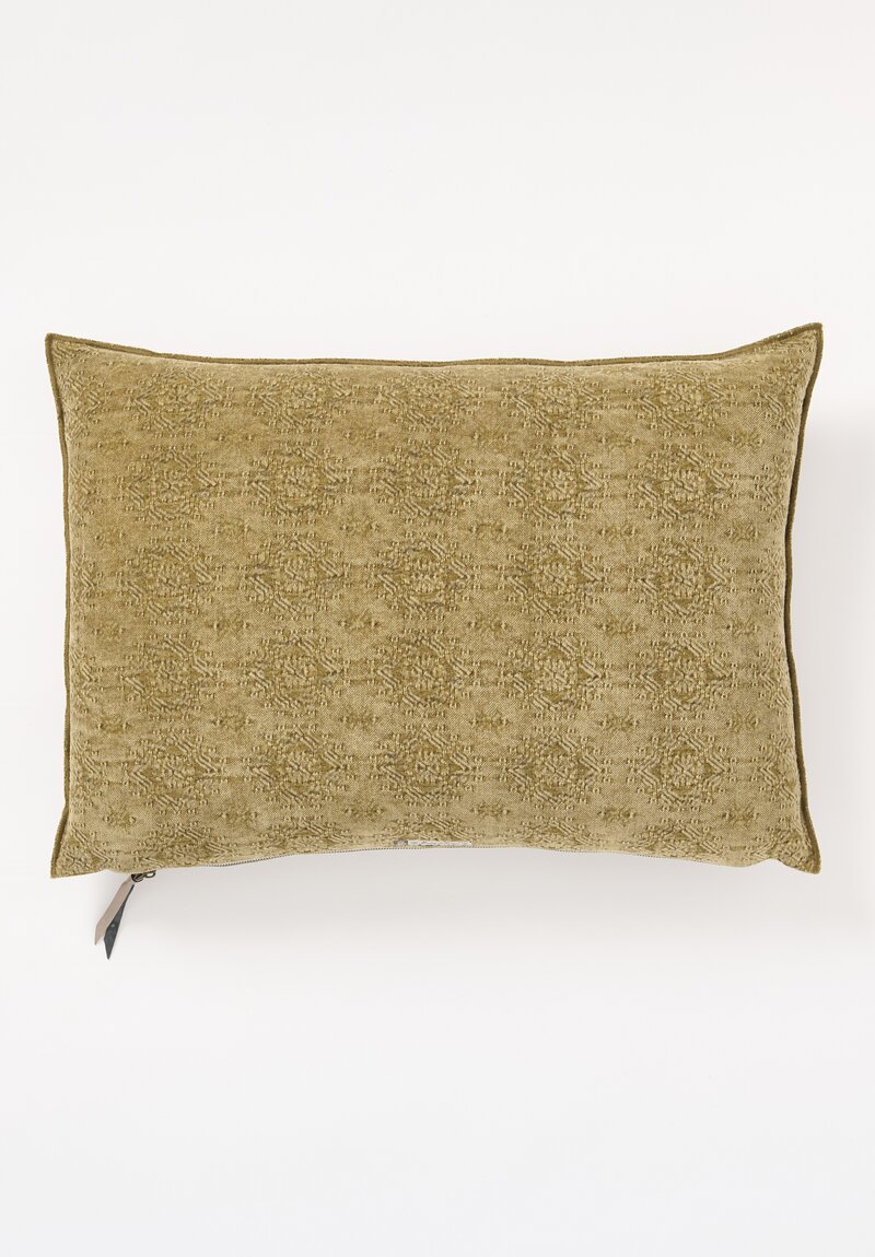 Maison de Vacances Large Stone Washed Jacquard Pillow in Kilim Bronze	