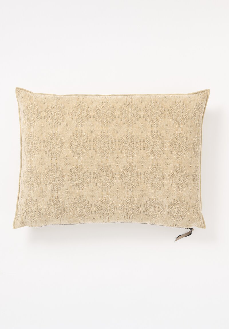 Maison de Vacances Large Stone Washed Jacquard Pillow in Kilim Nude	