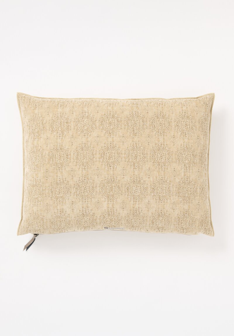 Maison de Vacances Large Stone Washed Jacquard Pillow in Kilim Nude	