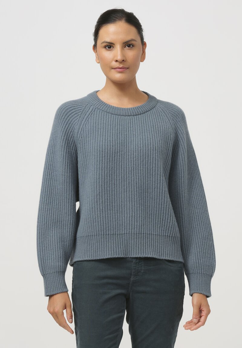 Begg x Co Cashmere Kita Sweater in Norfolk Blue	