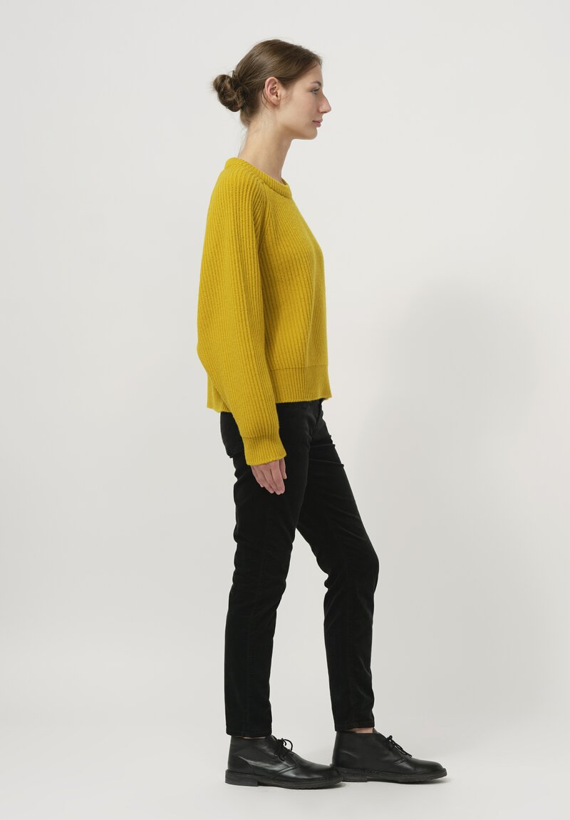 Begg x Co Cashmere Kita Sweater in Turmeric Yellow	