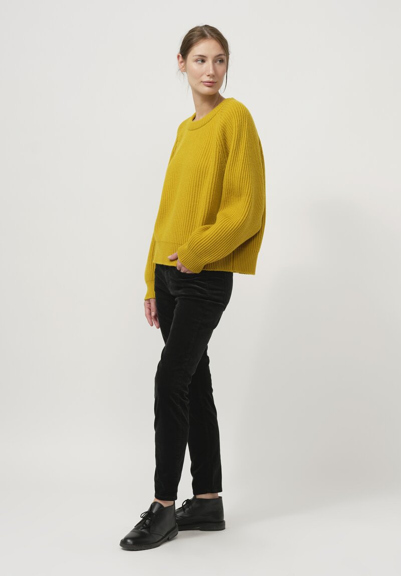 Begg x Co Cashmere Kita Sweater in Turmeric Yellow	