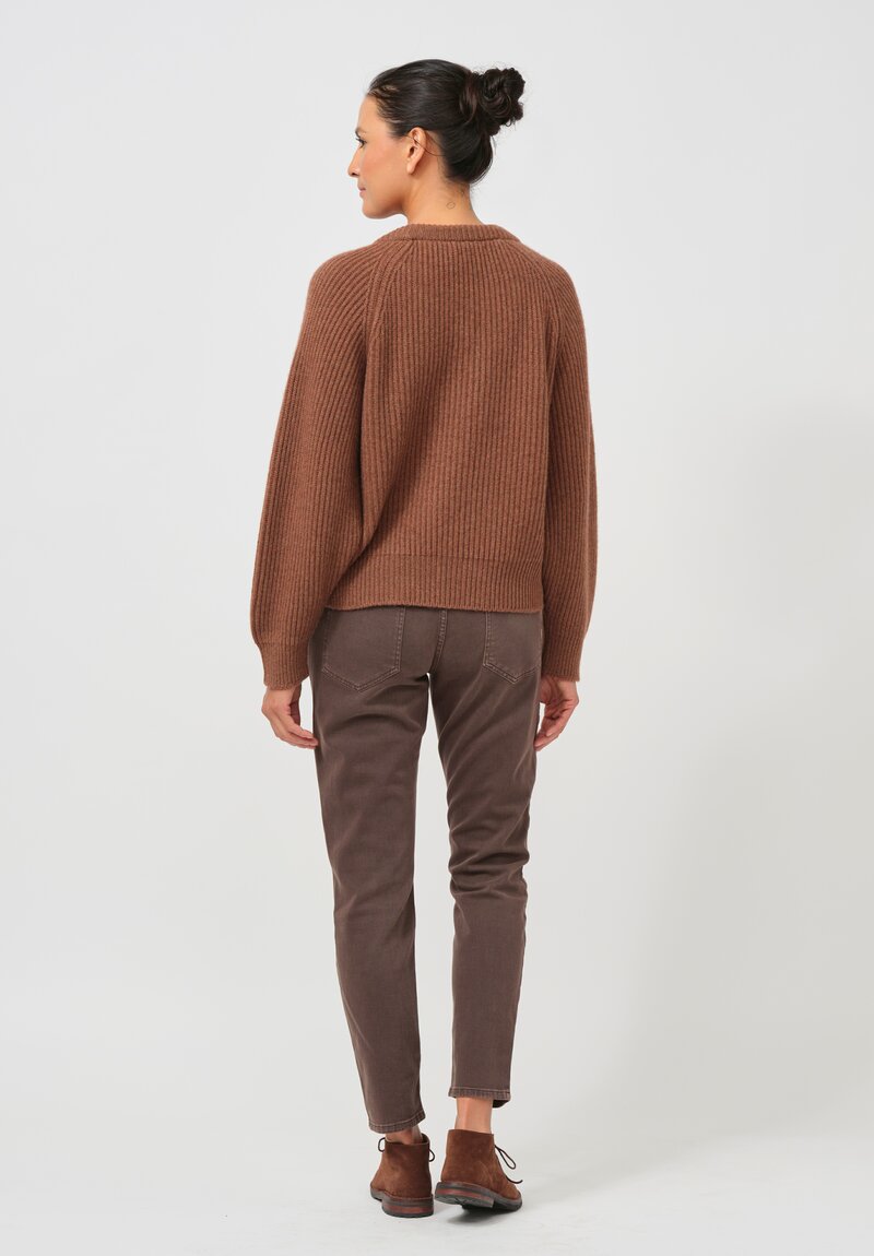 Begg x Co Cashmere Kita Sweater in Hazelnut Brown	