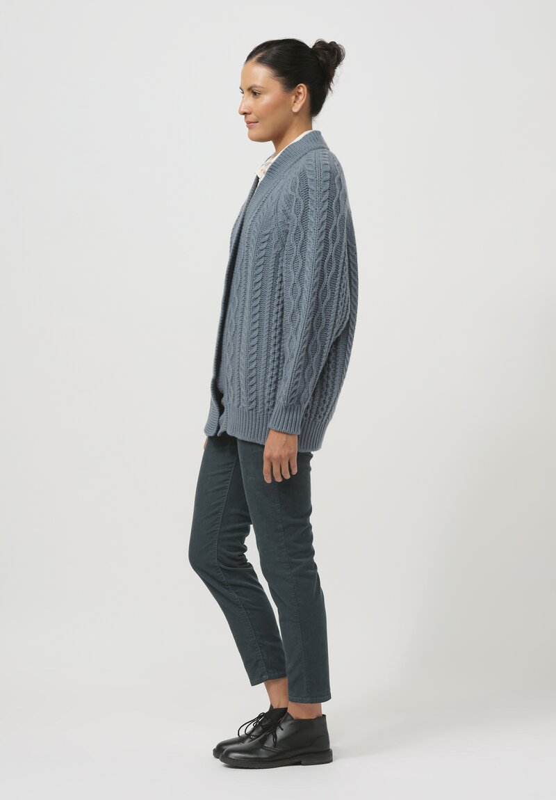 Begg x Co Cashmere Omono Cardigan in Norfolk Blue	