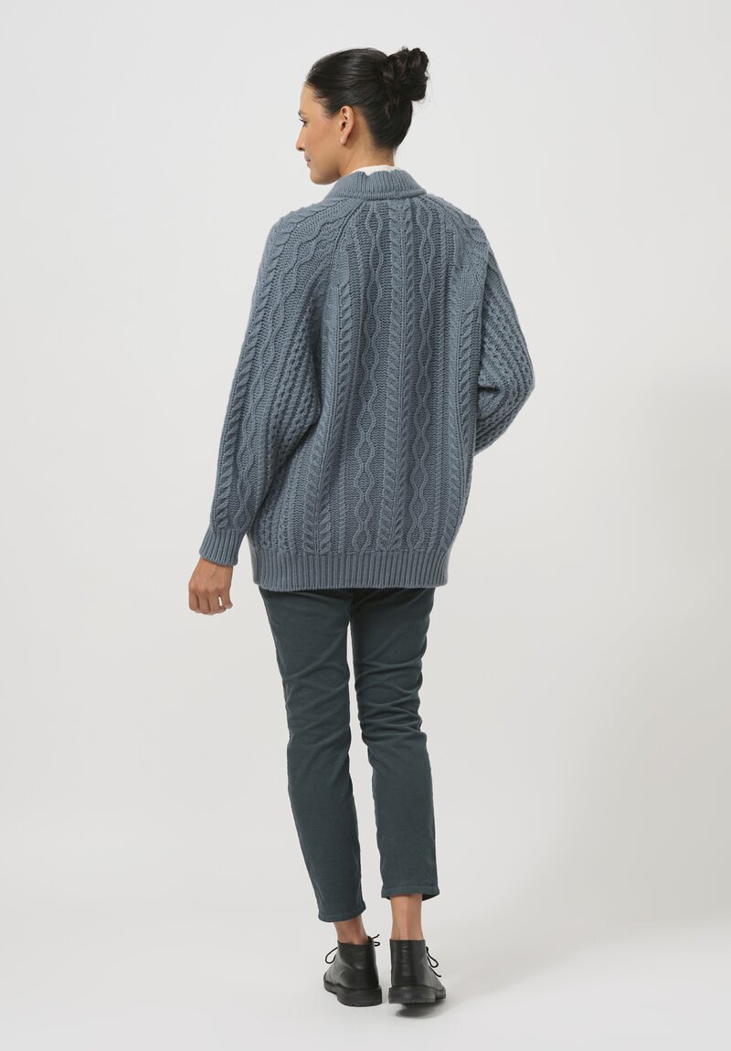 Begg x Co Cashmere Omono Cardigan in Norfolk Blue	