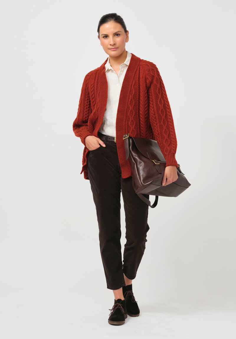 Begg x Co Cashmere Omono Cardigan in Harissa Red	