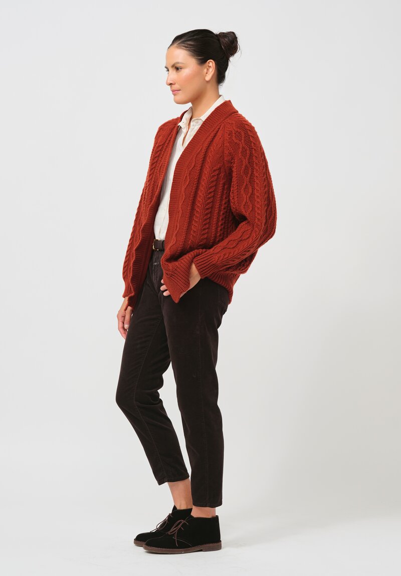 Begg x Co Cashmere Omono Cardigan in Harissa Red	