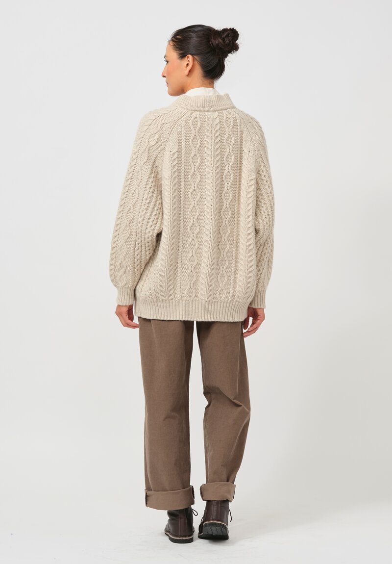 Begg x Co Cashmere Omono Cardigan in Light Natural	