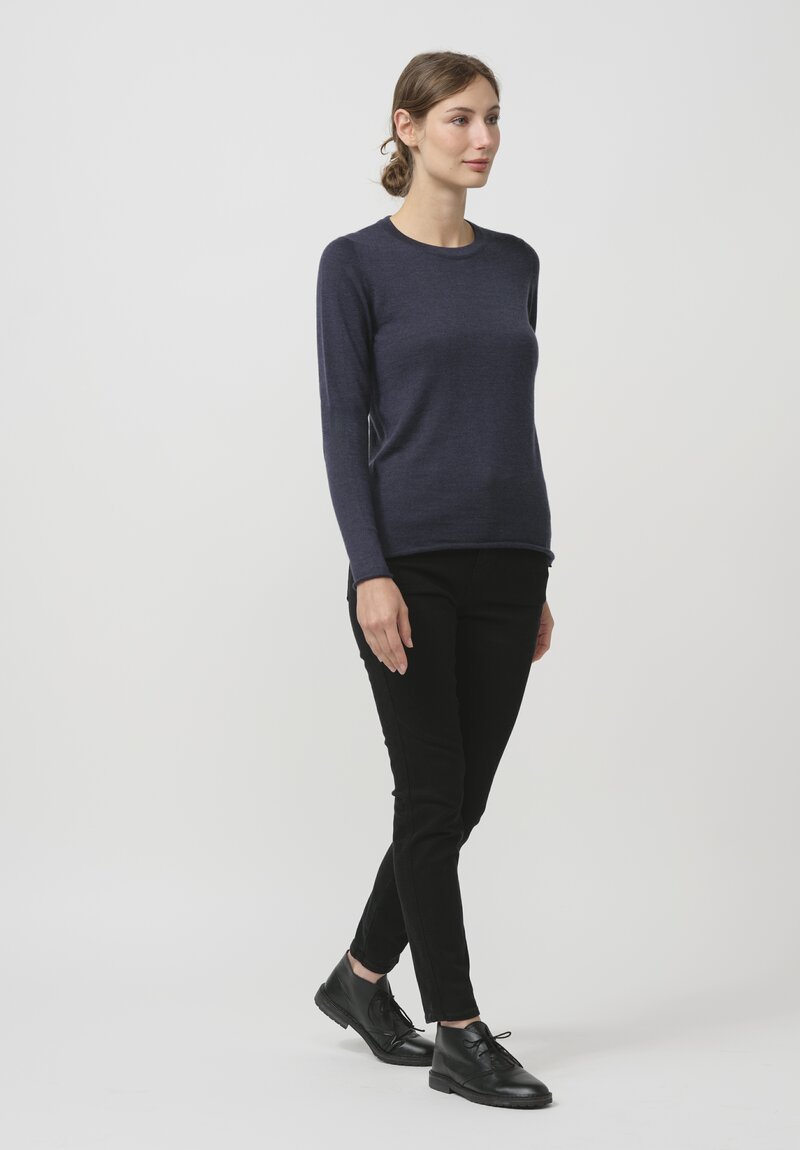 Begg x Co Cashmere Knit Refine Top in Navy Blue	