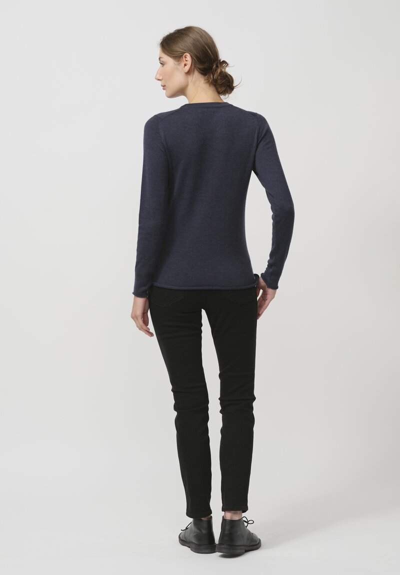 Begg x Co Cashmere Knit Refine Top in Navy Blue	