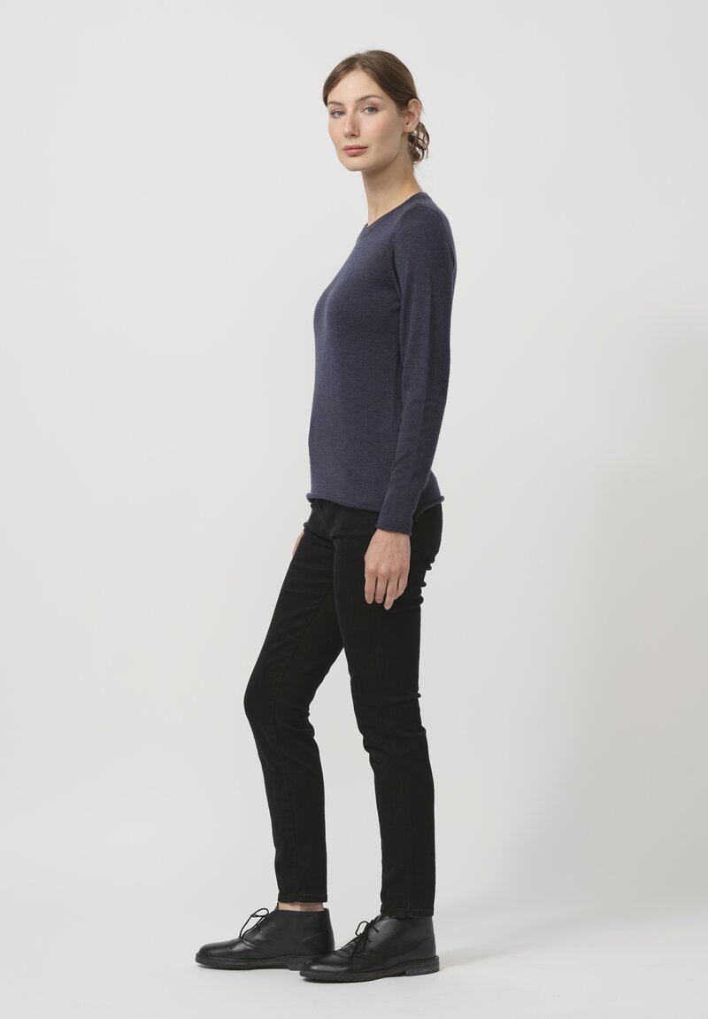 Begg x Co Cashmere Knit Refine Top in Navy Blue	