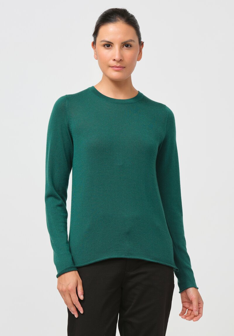 Begg x Co Cashmere Knit Refine Top in Deep Green	