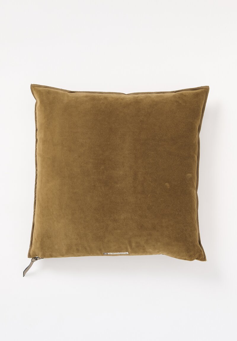 Maison de Vacances Square Vintage Velvet Pillow in Havane	