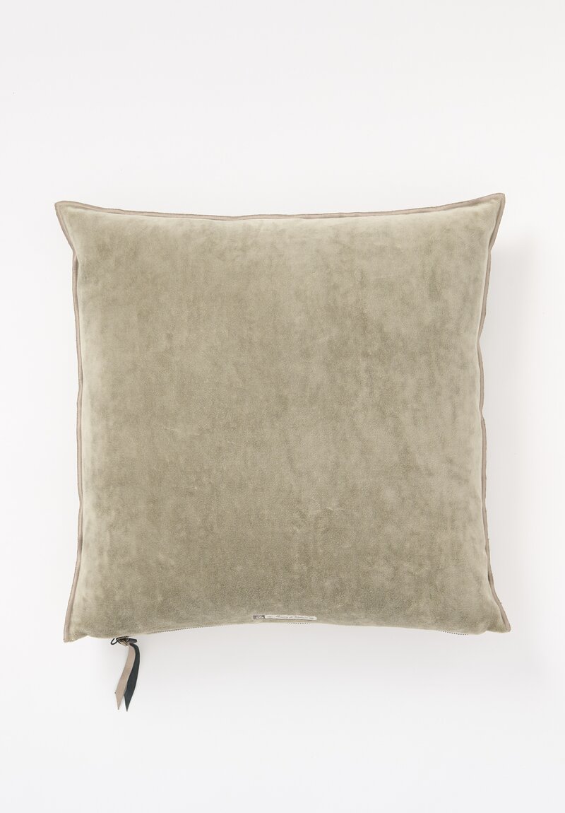 Maison de Vacances Square Vintage Velvet Pillow in Ecorce	