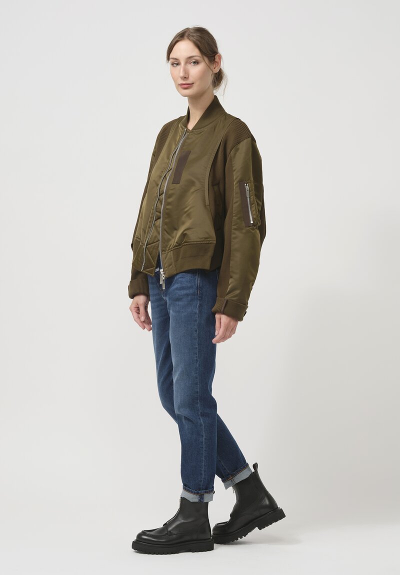 Sacai Nylon Twill x Knit Bomber Jacket